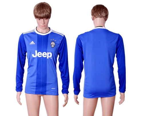 Juventus Blank Away Long Sleeves Soccer Club Jersey